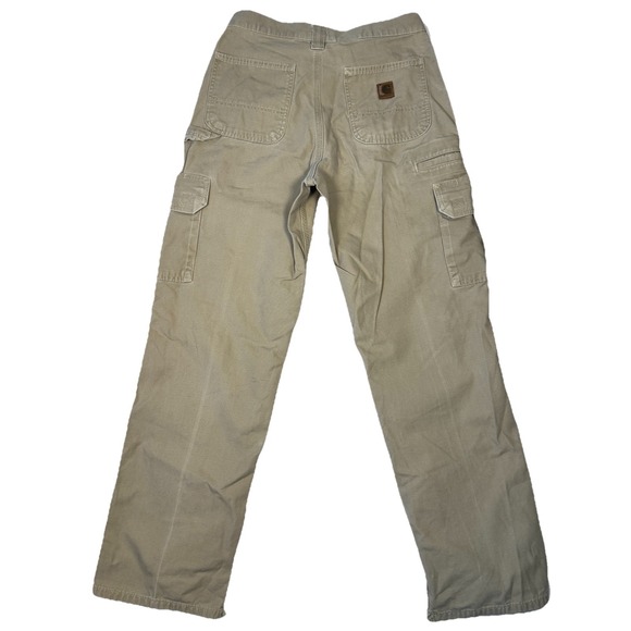 Vintage Carhartt B240 GKH Cargo Pants Khaki Utility Workwear Canvas Mens 30x32 - Picture 2 of 10
